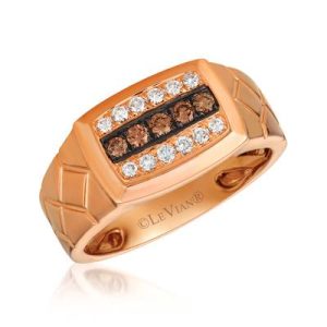 Le Vian Chocolatier® Ring featuring 1/5 cts. Chocolate Diamonds® , 1/5 cts. Vanilla Diamonds® set in 14K Strawberry Gold®