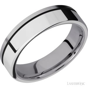 Lashbrook Tantalum with Polish Finish and Palladium Silver Inlay Wedding Bands