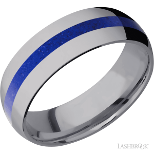 Lashbrook Tantalum with Polish Finish and Charoite Inlay Wedding Bands