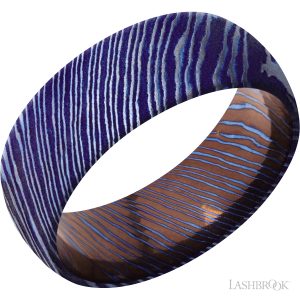 Lashbrook Titanium Damascus with Satinetched Finish Wedding Bands