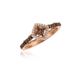 Le Vian Chocolatier® Ring featuring 1/3 cts. Chocolate Diamonds® , 1/10 cts. Vanilla Diamonds® set in 14K Strawberry Gold®
