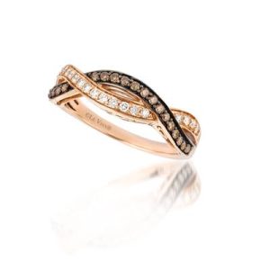 Le Vian Chocolatier® Ring featuring 1/5 cts. Chocolate Diamonds® , 1/5 cts. Vanilla Diamonds® set in 14K Strawberry Gold®