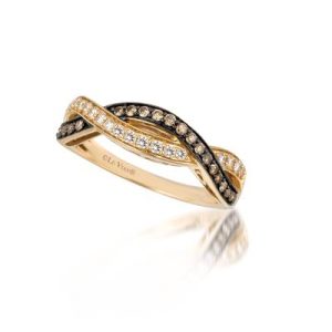Le Vian Chocolatier® Ring featuring 1/5 cts. Chocolate Diamonds® , 1/5 cts. Vanilla Diamonds® set in 14K Honey Gold™
