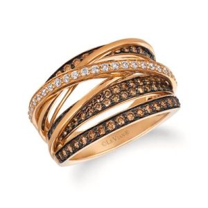 Le Vian Chocolatier® Ring featuring 7/8 cts. Chocolate Diamonds® , 1/4 cts. Vanilla Diamonds® set in 14K Strawberry Gold®