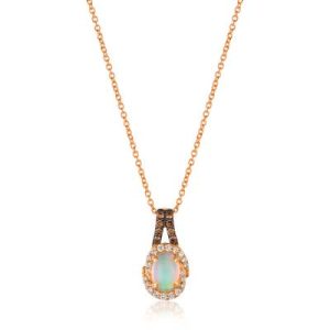 Le Vian Chocolatier® Pendant featuring 1/2 cts. Neopolitan Opal™, 1/15 cts. Chocolate Diamonds®, 1/10 cts. Vanilla Diamonds® set in 14K Strawberry Gold®