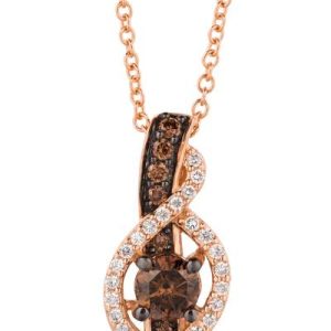 Le Vian Chocolatier® Pendant featuring 1/4 cts. Chocolate Diamonds® , 1/10 cts. Vanilla Diamonds® set in 14K Strawberry Gold®