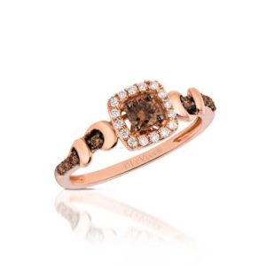 Le Vian Chocolatier® Ring featuring 1/4 cts. Chocolate Diamonds® , 1/10 cts. Vanilla Diamonds® set in 14K Strawberry Gold®