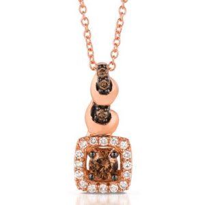 Le Vian Chocolatier® Pendant featuring 1/5 cts. Chocolate Diamonds® , 1/10 cts. Vanilla Diamonds® set in 14K Strawberry Gold®