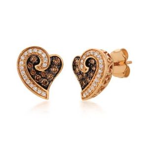 Le Vian Chocolatier® Earrings featuring 1/4 cts. Chocolate Diamonds® , 1/8 cts. Vanilla Diamonds® set in 14K Strawberry Gold®