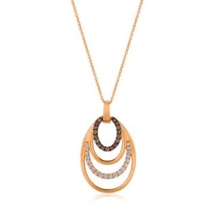 Le Vian Chocolatier® Pendant featuring 1/4 cts. Vanilla Diamonds® , 1/5 cts. Chocolate Diamonds® set in 14K Strawberry Gold®