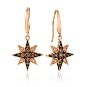 Le Vian Chocolatier® Earrings featuring 1/3 cts. Chocolate Diamonds® , 1/20 cts. Vanilla Diamonds® set in 14K Strawberry Gold®