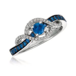 Le Vian® Ring featuring 1/2 cts. Blueberry Sapphire™, 1/8 cts. Vanilla Diamonds® set in 14K Vanilla Gold®