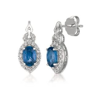 Le Vian® Earrings featuring 1 cts. Blueberry Sapphire™, 1/4 cts. Vanilla Diamonds® set in 14K Vanilla Gold®