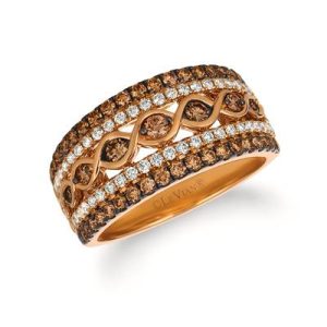 Le Vian Chocolatier® Ring featuring 5/8 cts. Chocolate Diamonds® , 1/3 cts. Vanilla Diamonds® set in 14K Strawberry Gold®