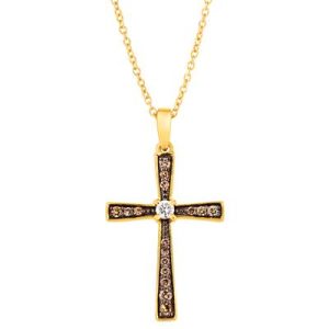 Le Vian Chocolatier® Pendant featuring 1/20 cts. Vanilla Diamonds® , 1/6 cts. Chocolate Diamonds® set in 14K Honey Gold™