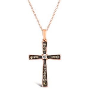 Le Vian Chocolatier® Pendant featuring 1/20 cts. Vanilla Diamonds® , 1/6 cts. Chocolate Diamonds® set in 14K Strawberry Gold®