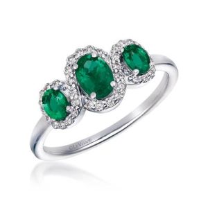 Le Vian® Ring featuring 5/8 cts. Costa Smeralda Emeralds™, 1/5 cts. Vanilla Diamonds® set in 14K Vanilla Gold®