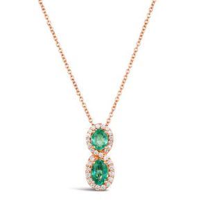 Le Vian® Pendant featuring 5/8 cts. Costa Smeralda Emeralds™, 1/5 cts. Vanilla Diamonds® set in 14K Strawberry Gold®