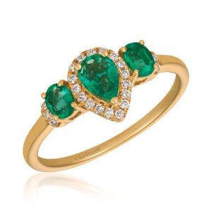 Le Vian® Ring featuring 5/8 cts. Costa Smeralda Emeralds™, 1/10 cts. Vanilla Diamonds® set in 14K Honey Gold™