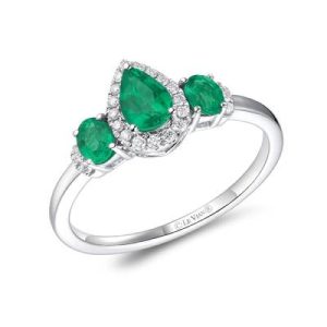Le Vian® Ring featuring 5/8 cts. Costa Smeralda Emeralds™, 1/10 cts. Vanilla Diamonds® set in 14K Vanilla Gold®