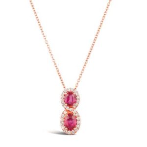 Le Vian® Pendant featuring 7/8 cts. Passion Ruby™, 1/5 cts. Vanilla Diamonds® set in 14K Strawberry Gold®