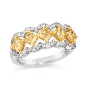 Le Vian Couture® Ring featuring 1 1/2 cts. Fancy Light Yellow Diamond , 3/8 cts. Vanilla Diamonds® set in P18 Honey Gold™
