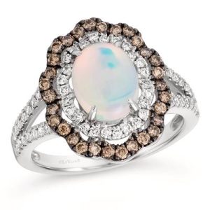 Le Vian® Ring featuring 1 cts. Neopolitan Opal™, 1/3 cts. Chocolate Diamonds® , 3/8 cts. Nude Diamonds™ set in 14K Vanilla Gold®