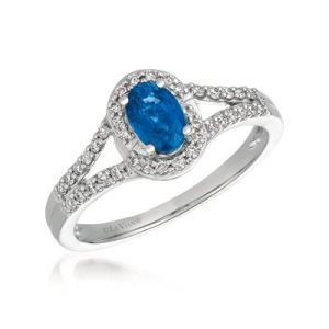 Le Vian® Ring featuring 5/8 cts. Blueberry Sapphire™, 1/4 cts. Vanilla Diamonds® set in 14K Vanilla Gold®