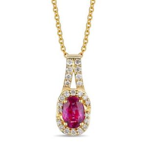 Le Vian® Pendant featuring 1/2 cts. Passion Ruby™, 1/6 cts. Vanilla Diamonds® set in 14K Honey Gold™