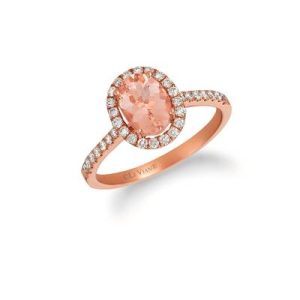 Le Vian Bridal® Ring featuring 7/8 cts. Peach Morganite™, 1/3 cts. Vanilla Diamonds® set in 14K Strawberry Gold®