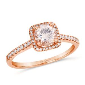 Le Vian® Ring featuring 1/2 cts. Peach Morganite™, 1/6 cts. Vanilla Diamonds® set in 14K Strawberry Gold®