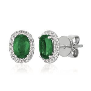 Le Vian® Earrings featuring 3/4 cts. Costa Smeralda Emeralds™, 1/8 cts. Vanilla Diamonds® set in 14K Vanilla Gold®