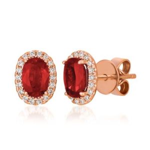 Le Vian® Earrings featuring 7/8 cts. Passion Ruby™, 1/8 cts. Vanilla Diamonds® set in 14K Strawberry Gold®