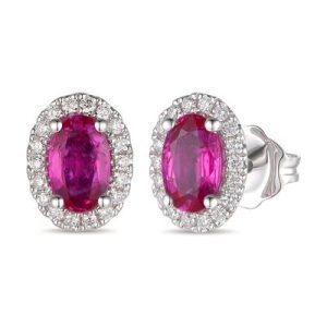 Le Vian® Earrings featuring 7/8 cts. Passion Ruby™, 1/8 cts. Vanilla Diamonds® set in 14K Vanilla Gold®