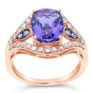 Le Vian® Ring featuring 2 5/8 cts. Grape Amethyst™, 1/10 cts. Chocolate Diamonds® , 5/8 cts. Nude Diamonds™ set in 14K Strawberry Gold®