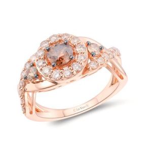 Le Vian® Ring featuring 5/8 cts. Chocolate Diamonds® , 5/8 cts. Nude Diamonds™ set in 14K Strawberry Gold®