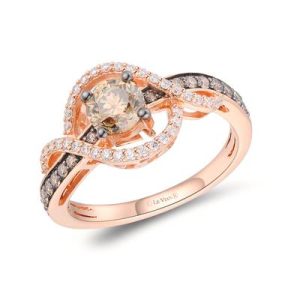 Le Vian Chocolatier® Ring featuring 7/8 cts. Chocolate Diamonds® , 1/6 cts. Vanilla Diamonds® set in 14K Strawberry Gold®
