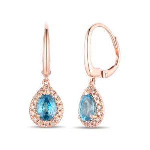 Le Vian® Earrings featuring 1 1/2 cts. Blueberry Zircon™, 1/4 cts. Nude Diamonds™ set in 14K Strawberry Gold®