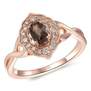 Le Vian® Ring featuring 3/8 cts. Chocolate Quartz®, 1/5 cts. Nude Diamonds™ set in 14K Strawberry Gold®
