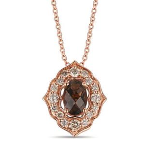 Le Vian® Pendant featuring 3/8 cts. Chocolate Quartz®, 1/5 cts. Nude Diamonds™ set in 14K Strawberry Gold®