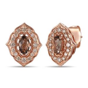 Le Vian® Earrings featuring 3/8 cts. Chocolate Quartz®, 1/4 cts. Nude Diamonds™ set in 14K Strawberry Gold®