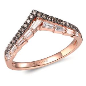 Le Vian Chocolatier® Ring featuring 1/4 cts. Vanilla Diamonds® , 1/6 cts. Chocolate Diamonds® set in 14K Strawberry Gold®