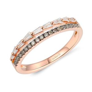 Le Vian Chocolatier® Ring featuring 1/6 cts. Vanilla Diamonds® , 1/6 cts. Chocolate Diamonds® set in 14K Strawberry Gold®