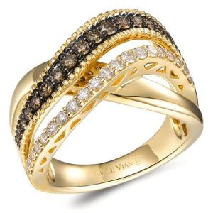 Le Vian® Ring featuring 3/8 cts. Chocolate Diamonds® , 1/3 cts. Nude Diamonds™ set in 14K Honey Gold™