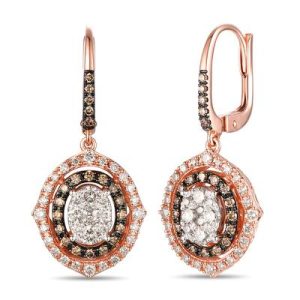 Le Vian® Earrings featuring 7/8 cts. Nude Diamonds™ , 1/3 cts. Chocolate Diamonds® set in 14K Two Tone Gold