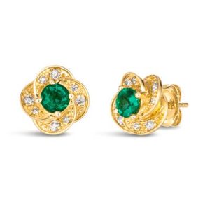 Le Vian® Earrings featuring 5/8 cts. Costa Smeralda Emeralds™, 1/5 cts. Nude Diamonds™ set in 14K Honey Gold™