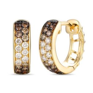 Le Vian Ombre Earrings featuring 1/2 cts. Chocolate Ombré Diamonds®, 1/15 cts. Vanilla Diamonds® set in 14K Honey Gold™