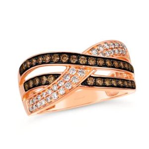 Le Vian® Ring featuring 1/4 cts. Nude Diamonds™ , 3/8 cts. Chocolate Diamonds® set in 14K Strawberry Gold®
