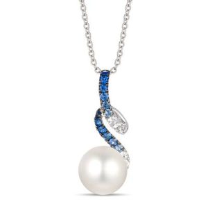 Le Vian Ombre Pendant featuring 1/3 cts. Denim Ombré®, 1/8 cts. White Sapphire, Vanilla Pearls™, set in 14K Vanilla Gold®
