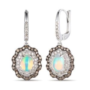 Le Vian® Earrings featuring 7/8 cts. Neopolitan Opal™, 3/8 cts. Nude Diamonds™ , 3/8 cts. Chocolate Diamonds® set in 14K Vanilla Gold®